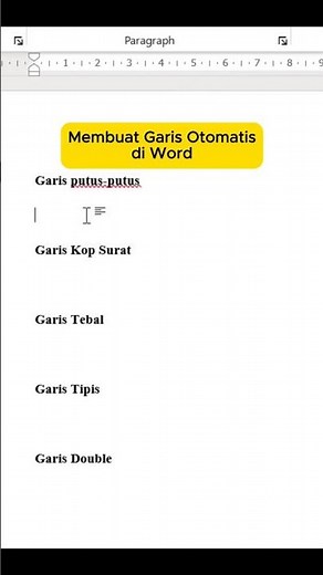 Membuat Garis Otomatis di Word