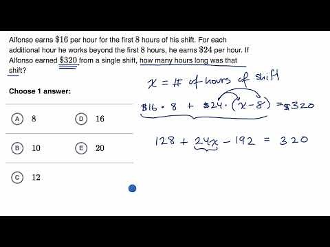 Algebraic word problems | Worked example | Praxis Core Math | Khan Academy