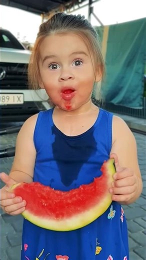 Cute baby eating watermelon😋🍉🥰😂🤠#comedy#funny #food