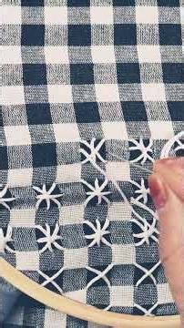 Chicken scratch embroidery, Double cross stitch, Hand made, Hand embroidery stitches tutorial 🪡 #art