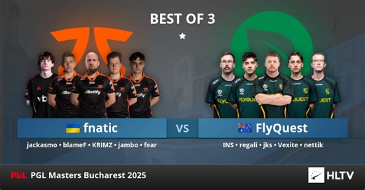 fnatic vs FlyQuest at PGL Masters Bucharest 2025