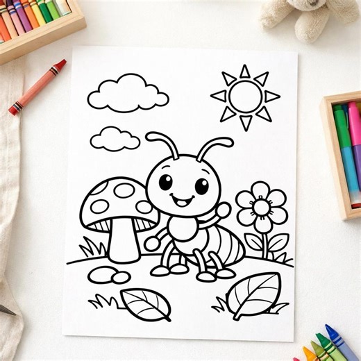 Ant Coloring Pages for Kids: Instant PDF Download - Etsy Canada