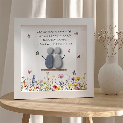 Pebble Friendship Frame ,timeless Friendship Gift, Keepsake,christmas Tree Hanging Gift,best Friend Pebble Frame Decor, Gift for Friends - Etsy