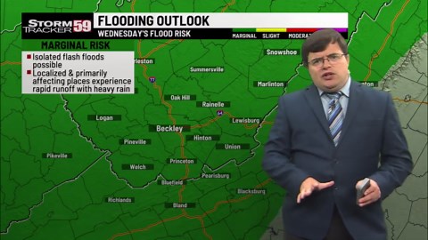 Iso. shower chance on Monday sees the weather turn more unsettled later in the week