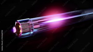 A crosssectional view of an optical fiber that is being used in photonic devices. The precise alignment and quality of the glass fibers are essential for transmitting data