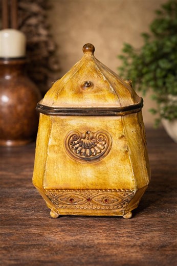 Vintage Gold Tone Metal Rhinestone Trinket Box Lidded Ornate - Etsy