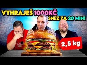 DRUHÝ KAMERAMAN jde do toho! ZVLÁDNE 2,5 kg burger za 20 minut?
