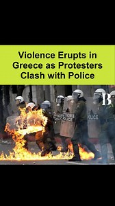 1.2K views · 14 reactions | Chaos erupts as thousands take to the streets, marking 51 years since the Athens Polytechnic uprising. US and Israeli flags burned amid fiery protests and clashes with riot police. Is this a fight for justice or a descent into anarchy? . . . #GreeceProtests #AthensUprising #israeliflag #chaosingreece #viral #news #trending | Briefly | Facebook