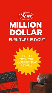 Don't miss out on our million dollar furniture buyout at Roses! 🛋️✨ Enjoy up to 70% off compared to other retailers. It’s the perfect time to snag amazing deals on quality furniture! #furniture #rosesdiscountstores #therealdealplace #blackfriday | Roses Discount Stores