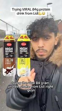 Trying VIRAL 84g protein drink from Lidl💪😳 #lidl #proteindrink #fyp #foryou