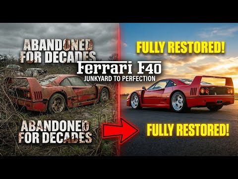 Abandoned Ferrari F40 Found in Junkyard – Insane Full Restoration Transformation!