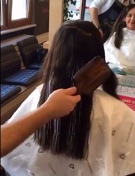 Showing Black Hair Coloring With Brown Dye