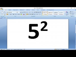 How to type 5 to the power 2 in microsoft word