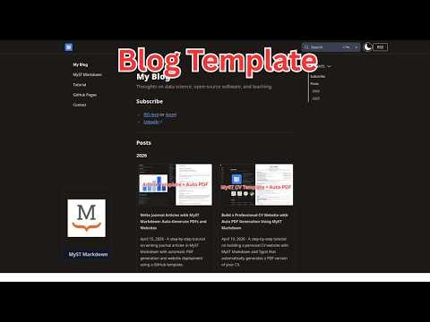 Build a FREE Blog with MyST Markdown + GitHub Pages (Step-by-Step)