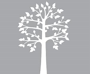 Shelf Tree Wall Decals, Fabric White Tree Wall Decal, Perfect for Shelves or Shelving