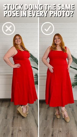 IT’S TIME TO LEARN A NEW POSE 📸 Stuck doing the same pose in every photo? Try out this easy alternative that’s perfect for posing in a sundress! STEP ONE: Shift your weight to one leg and pop your hip STEP TWO: Cross your other leg over at a dramatic diagonal STEP THREE: Take the same hand as your standing leg and place your palm on the fullest part of your hip STEP FOUR: Bring your elbow backward STEP FIVE: Take your opposite hand and place your palm on your hip bone with your fingers at a dia