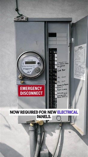 Emergency Disconnect Label Required! #electricalcode #nec2023 #inspection #panelupgrade