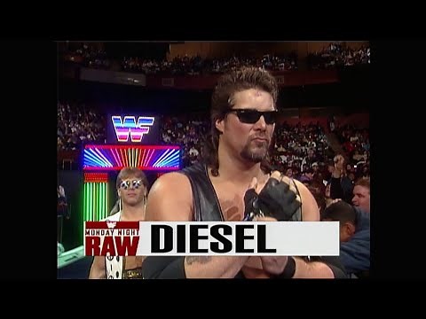 Shawn Michaels accompanies Diesel to ring for match vs Scott Powers! 1994 (WWF)
