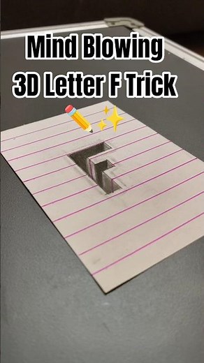 Mind Blowing 3D Letter F Trick ✏️✨#shorts #3d