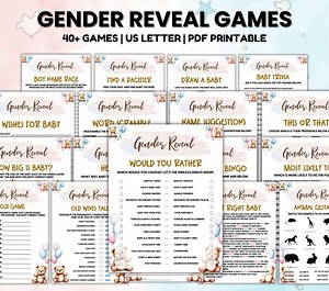 Gender Reveal Games Bundle Printable, Gender Reveal Games, Gender Reveal Party Games, Blue Pink Gender Reveal, Gender Reveal Ideas - Etsy