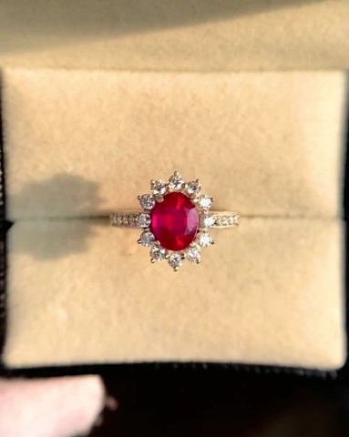 Reddish Pink Ruby Ring With Moissanite Diamond, 925 Sterling Silver Promise Ring - Etsy
