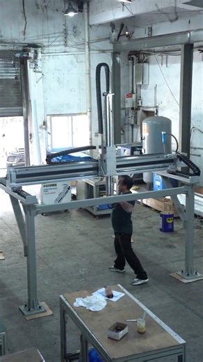 XYZ 3 axis gantry robot palletizing truss manipulator linear motion actuator system #automation