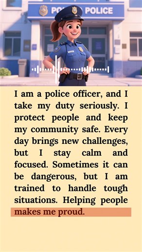 22K views · 770 reactions | I'm a police officer - English Listening For Beginners  #policeofficer #englishlanguage #learnenglish | English for kids | Facebook