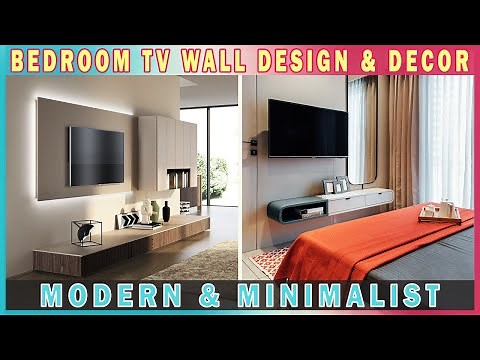 MODERN & MINIMALIST! 40+ Stunning Master Bedroom TV Wall Design & Decoration 2021