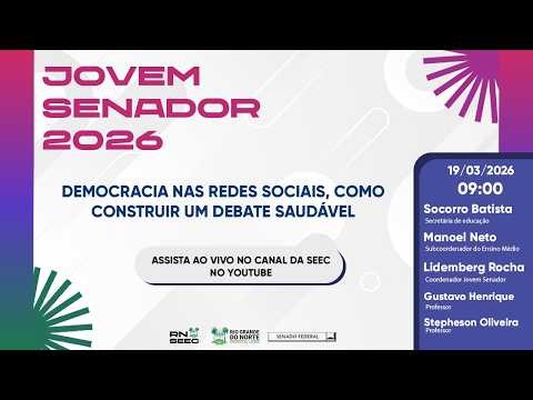 LIVE | JOVEM SENADOR 2026 CONCURSO DE REDAÇÕES: DEMOCRACIA NAS REDES SOCIAIS.