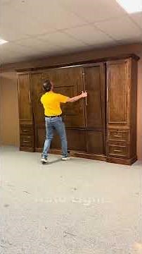 King Murphy Bed w/ Fold-Up Desk Style 1411.0226b #MurphyBed #SpaceSaving #HomeOffice