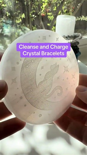 Cleanse and charge your crystal bracelets easily with selenite