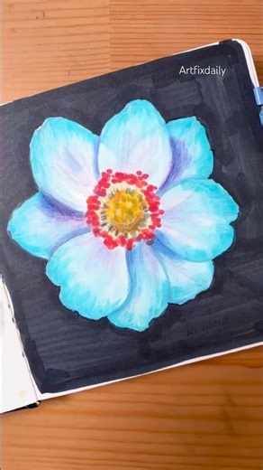 Flower drawing with copic markers #shorts #drawing
