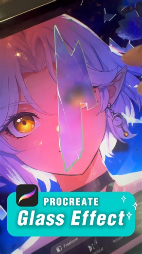 75K views · 1.3K reactions | Procreate tutorial - Glass Effect #art #procreate #tutorial | Asuka111 Art | Facebook