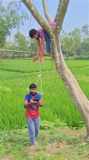 He put a rope around the boy's neck