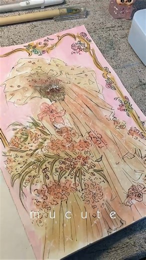 Fairytale bride gouache #fairytales #gouachepainting #bride #art #drawingprocess