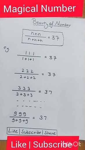 37 magical number #magicalnumber #mathmatics