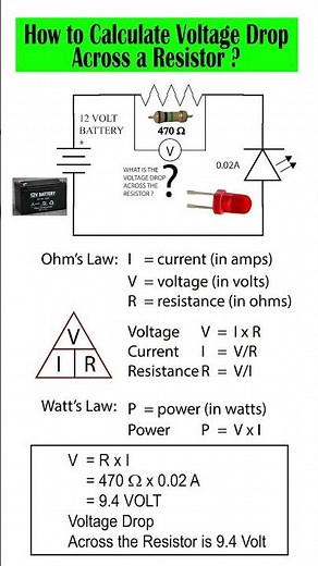 Ohm's Law Trick to Find Voltage Drop in 10 Seconds! V=R x I! #voltagedrop #ohmslaw #resistor