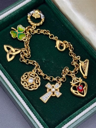 Vintage Irish Statement Bracelet Rare Gold Tone Charms Women Ladies Gift Christmas Birthday - Etsy