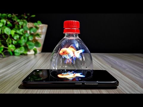 amazing 3D hologram projector with just a simple plastic bottle