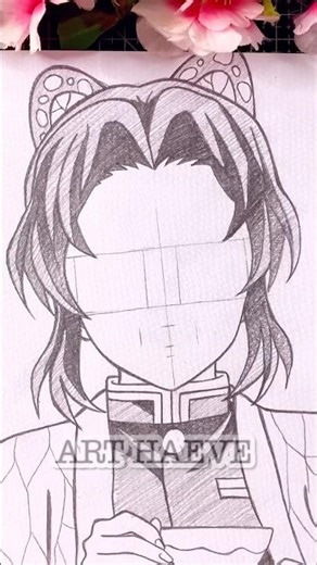 How to draw Shinobu face✨ #shorts #howtodraw #shinobu #tutorials #demonslayer #art