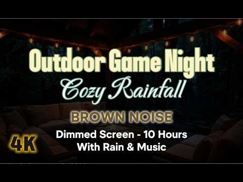 Dimmed Screen Brown Noise + Rain & Piano | Tinnitus Relief, Deep Sleep & Calm (10 Hours)