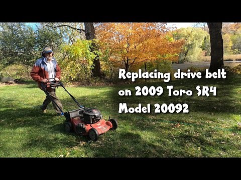 How to replace drive belt on 2009 Toro SR4 lawnmower