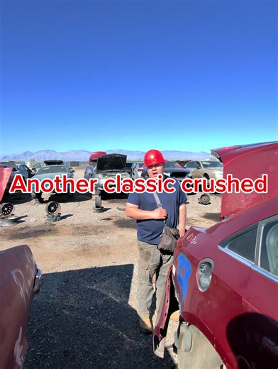 This hurts my heart. Luckily we got some good parts! The wrecking company will crush it and get $80 for it but wouldn’t take $2-300 for it to be saved. Regardless had a good time with @car_guy76 #drunkworks520 #ducttapedrags #carcrusher #mechanic #arizona