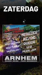 🎸🎤 ARNHEM...ROCK CITY! 🤘👌 LEGENDS of ROCK at the Park op 11, 12 en 13 juli 2025 op de Ronde Weide in Park Sonsbeek met Europa's beste tribute bands van AC/DC, Queen, Metallica, Fleetwood Mac, U2, Pearl Jam e.v.a! Info & Tickets: https://www.legendsofrockevent.com/at-the-park 💥 Spectaculaire concerten, XL-podium, dynamische lichtshows, special effects, food area, merchandise stands, ruime zit- en staanplaatsen en een perfecte ambiance zorgen voor dé ultieme live festival beleving! 🔥 LEGENDS