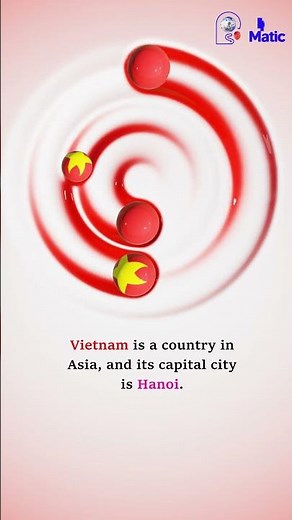 🇻🇳 Vietnam Flag Animation | Relaxing 3D Loop with Capital Hanoi & Asia Facts