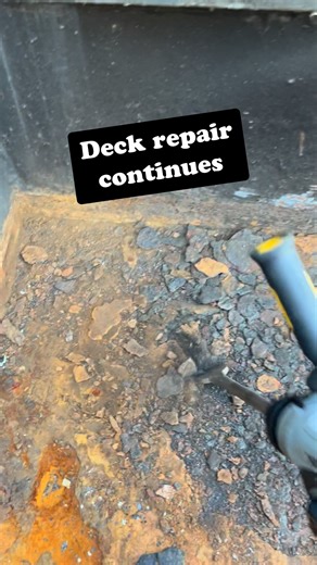 Paul Tyler on Instagram: "The worst of the rust is on the bridge decks.. this area was beneath old timber decks made many decades ago.. there’s no easy way to do this job.. sitting on a milk crate and letting the tools do the work.. this will all need to be wire wheeled and rust treated prior to painting to make sure the rust doesn’t return.. both port and starboard sides need this work done to them 🇦🇺💪 @surfartbytyler #restoration #ship #australia #ocean #goodtimes"