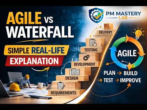 Agile vs Waterfall Explained Simply | Real-Life Example for Beginners | Project Management Basics
