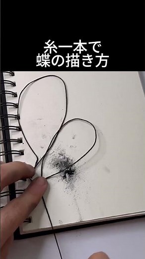 糸一本で蝶の描き方 #絵