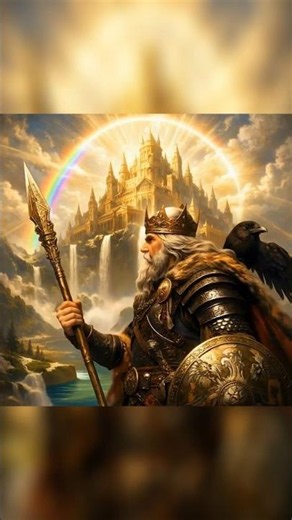 Portrait of Odin in front of Valhalla (Wagner)