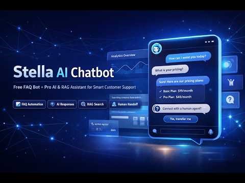 Stella AI Chatbot Pro Complete Tutorial | AI + RAG + Human Handoff for Any Website